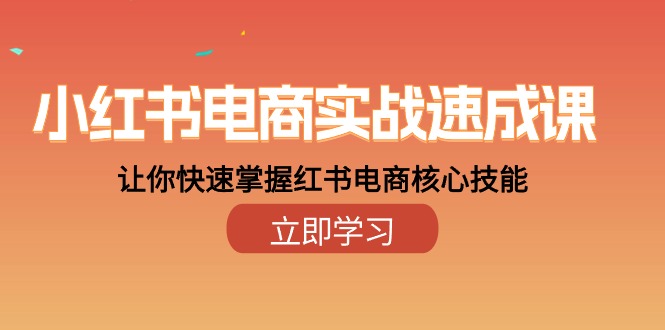 小红书电商实战速成课，让你快速掌握红书电商核心技能（28课）-同心网创