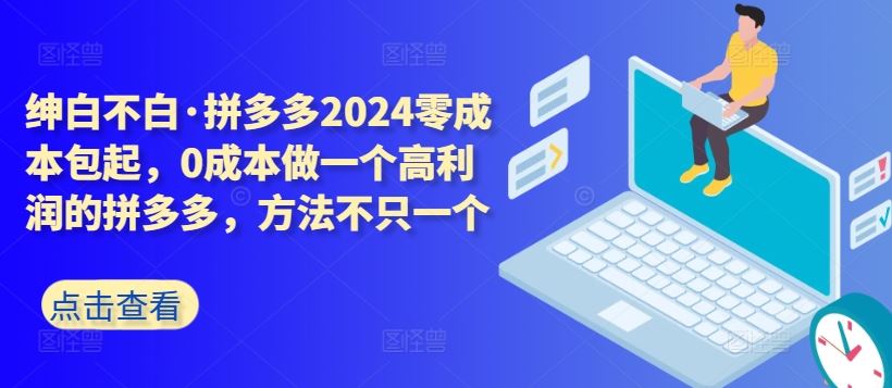 拼多多2024零成本包起，0成本做一个高利润的拼多多，方法不只一个-同心网创