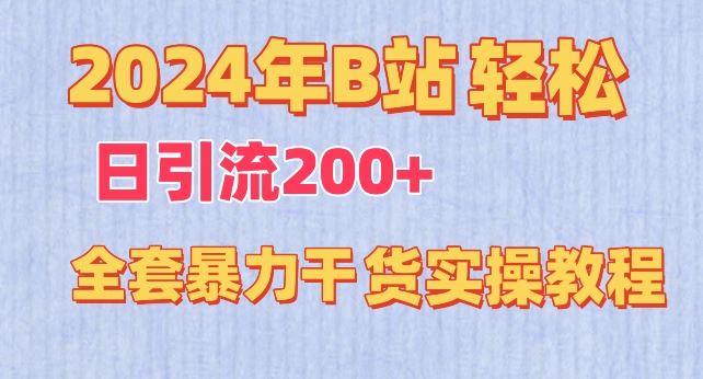 2024年B站轻松日引流200+的全套暴力干货实操教程【揭秘】-同心网创