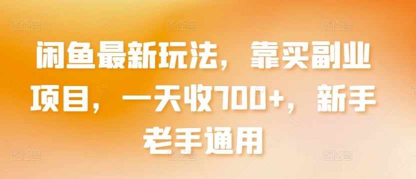 闲鱼最新玩法，靠买副业项目，一天收700+，新手老手通用【揭秘】-同心网创