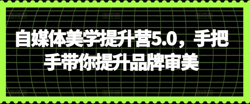 自媒体美学提升营5.0，手把手带你提升品牌审美-404网创