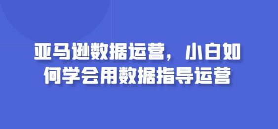 亚马逊数据运营，小白如何学会用数据指导运营-404网创