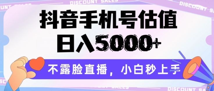 抖音手机号估值，日入5000+，不露脸直播，小白秒上手【揭秘】-404网创