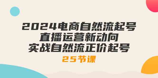 2024电商自然流起号，直播运营新动向 实战自然流正价起号（25节课）-同心网创