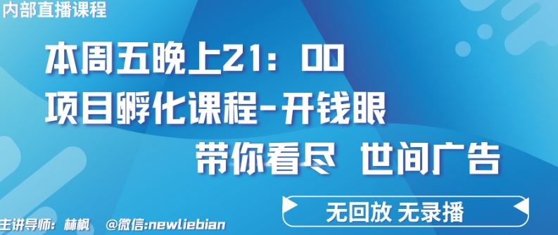 4.26日内部回放课程《项目孵化-开钱眼》赚钱的底层逻辑【揭秘】-同心网创