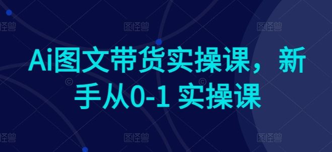 Ai图文带货实操课，新手从0-1 实操课-404网创