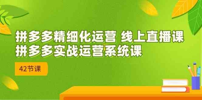 拼多多精细化运营 线上直播课：拼多多实战运营系统课（更新47节）-404网创