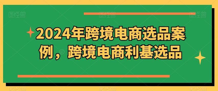 2024年跨境电商选品案例，跨境电商利基选品-404网创