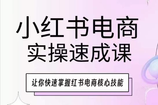 小红书电商实操速成课，让你快速掌握红书电商核心技能-404网创