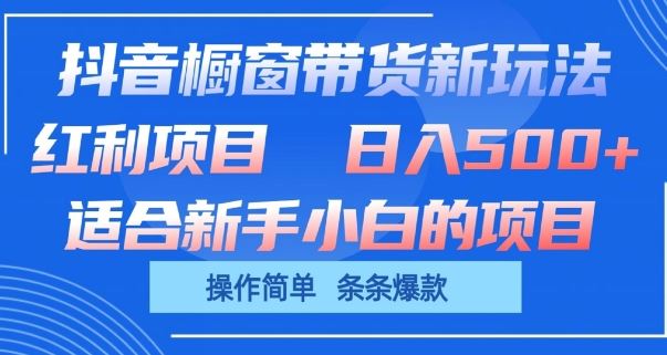 抖音橱窗带货新玩法，单日收益几张，操作简单，条条爆款【揭秘】-同心网创