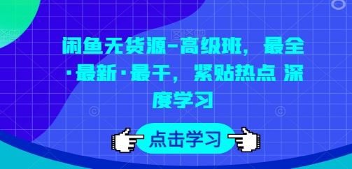 闲鱼无货源-高级班，最全·最新·最干，紧贴热点 深度学习-404网创