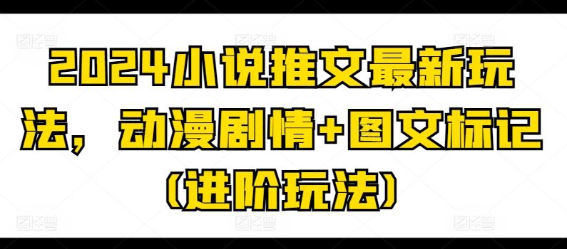 2024小说推文最新玩法，动漫剧情+图文标记(进阶玩法)-同心网创