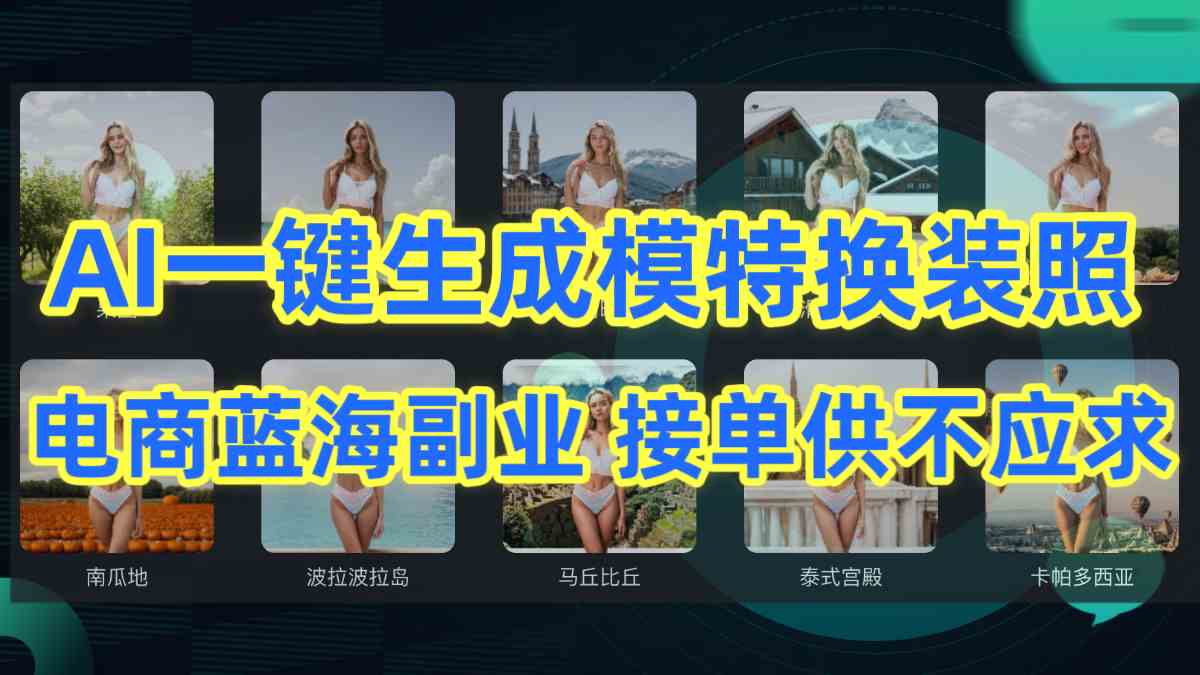 （9616期）AI制作一键生成模特换装照，电商蓝海副业供不应求-404网创