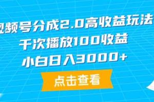 （9716期）视频号分成2.0高收益玩法，千次播放100收益，小白日入3000+-404网创