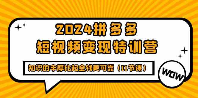 （9817期）2024拼多多短视频变现特训营，知识的丰厚比起金钱更可靠（11节课）-404网创