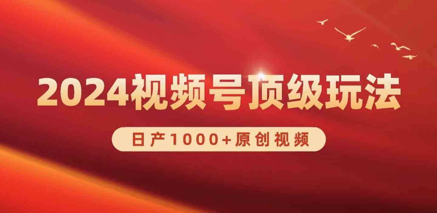 （9905期）2024视频号新赛道，日产1000+原创视频，轻松实现日入3000+-同心网创