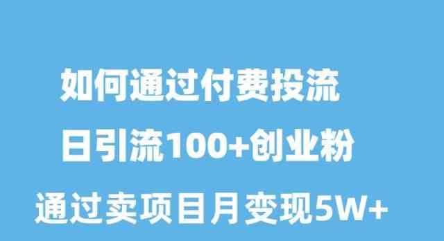 （10189期）如何通过付费投流日引流100+创业粉月变现5W+-404网创