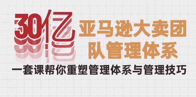 （10178期）30亿-亚马逊大卖团队管理体系，一套课帮你重塑管理体系与管理技巧-404网创