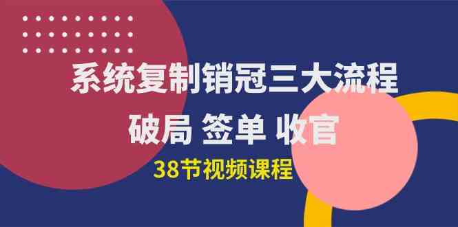 （10171期）系统复制 销冠三大流程，破局 签单 收官（38节视频课）-同心网创