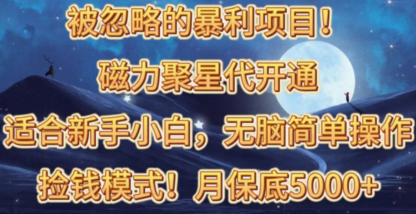 （10245期）被忽略的暴利项目！磁力聚星代开通捡钱模式，轻松月入五六千-同心网创