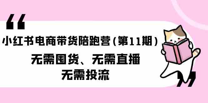 （9996期）小红书电商带货陪跑营(第11期)无需囤货、无需直播、无需投流（送往期10套）-同心网创