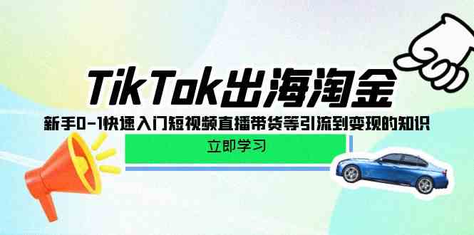 （10035期）TikTok-出海淘金，新手0-1快速入门短视频直播带货等引流到变现的知识-404网创