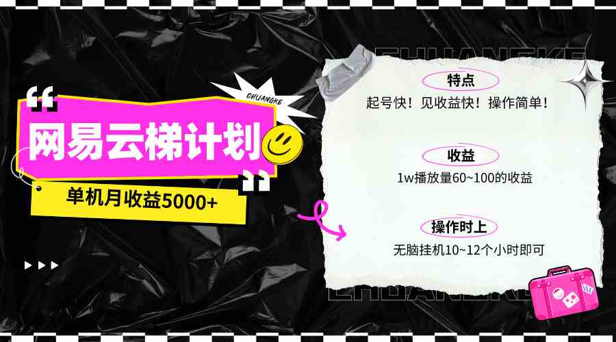 （10063期）最新网易云梯计划网页版，单机月收益5000+！可放大操作-同心网创