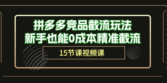 （10301期）拼多多竞品截流玩法，新手也能0成本精准截流（15节课）-同心网创