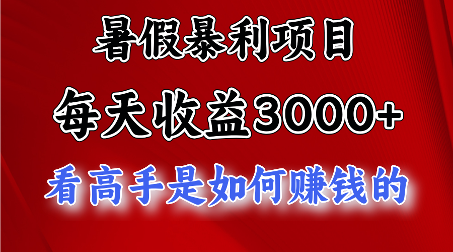 暑假暴力项目 1天收益3000+，视频号，快手，不露脸直播.次日结算-同心网创