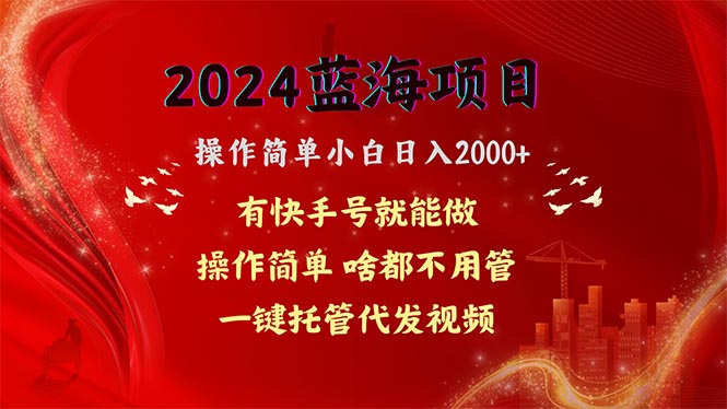 （10693期）2024蓝海项目，网盘拉新，操作简单小白日入2000+，一键托管代发视频，…-同心网创