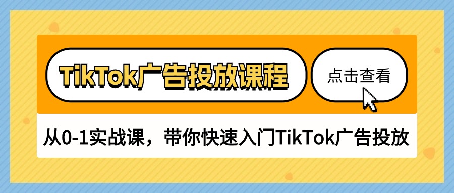 （10731期）TikTok广告投放课程，从0-1实战课，带你快速入门TikTok广告投放（30节课）-同心网创