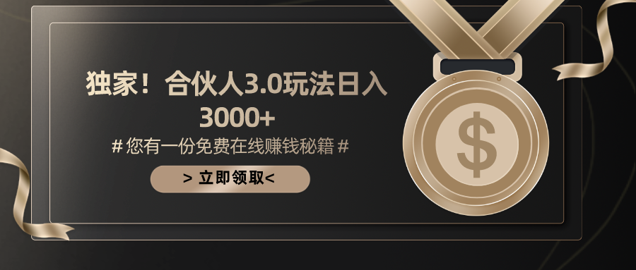 （10727期）游戏合伙人3.0，日入3000+，无限扩大的蓝海项目-同心网创