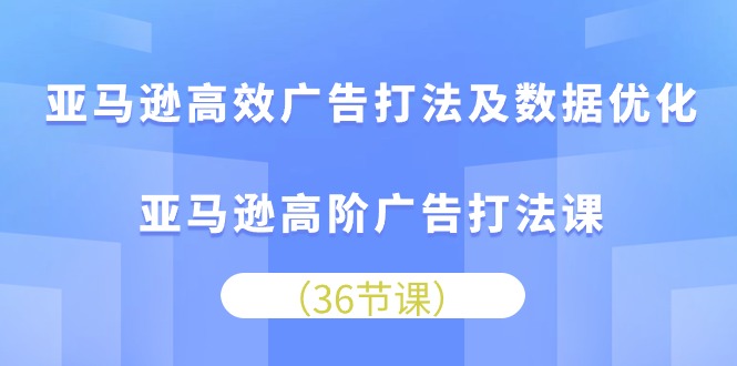 （10649期）亚马逊高效广告打法及数据优化，亚马逊高阶广告打法课-404网创