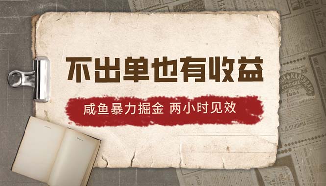 （10562期）2024咸鱼暴力掘金，不出单也有收益，两小时见效，当天突破500+-同心网创