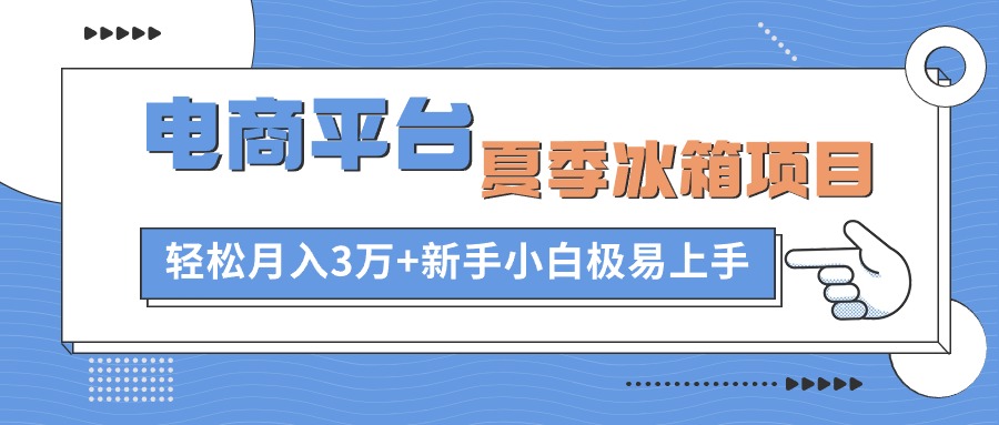 （10934期）电商平台夏季冰箱项目，轻松月入3万+，新手小白极易上手-404网创