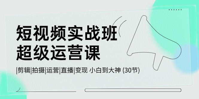 （10836期）短视频实战班-超级运营课，|剪辑|拍摄|运营|直播|变现 小白到大神 (30节)-404网创