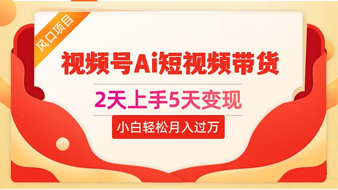 （10807期）2天上手5天变现视频号Ai短视频带货0粉丝0基础小白轻松月入过万-404网创