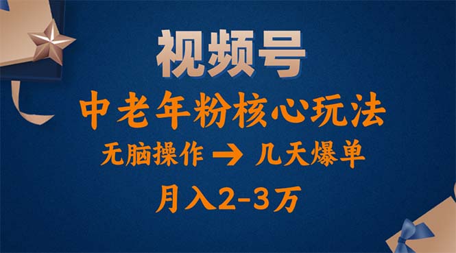 （11288期）视频号火爆玩法，高端中老年粉核心打法，无脑操作，一天十分钟，月入两万-同心网创