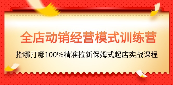 （11460期）全店动销-经营模式训练营，指哪打哪100%精准拉新保姆式起店实战课程-404网创