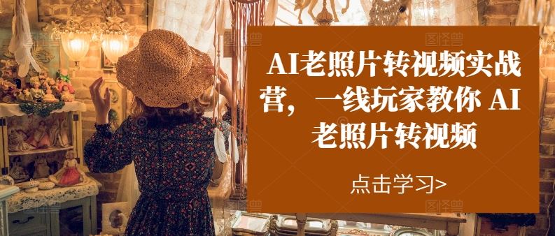 AI老照片转视频实战营，一线玩家教你AI老照片转视频-同心网创