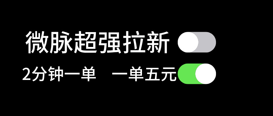 （11580期）微脉超强拉新， 两分钟1单， 一单利润5块，适合小白-404网创