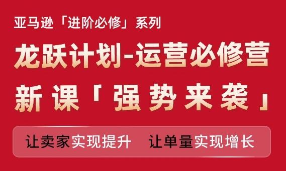 亚马逊进阶必修系列，龙跃计划-运营必修营新课，让卖家实现提升 让单量实现增长-同心网创