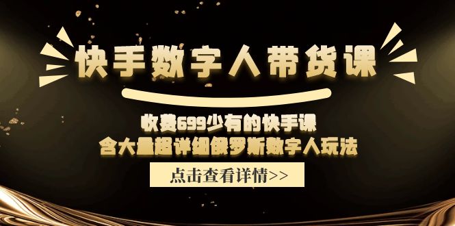 （11640期）快手数字人带货课，收费699少有的快手课，含大量超详细俄罗斯数字人玩法-同心网创