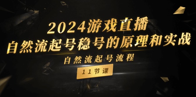 （11653期）2024游戏直播-自然流起号稳号的原理和实战，自然流起号流程（11节）-同心网创