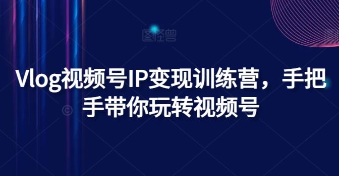 Vlog视频号IP变现训练营，手把手带你玩转视频号-同心网创