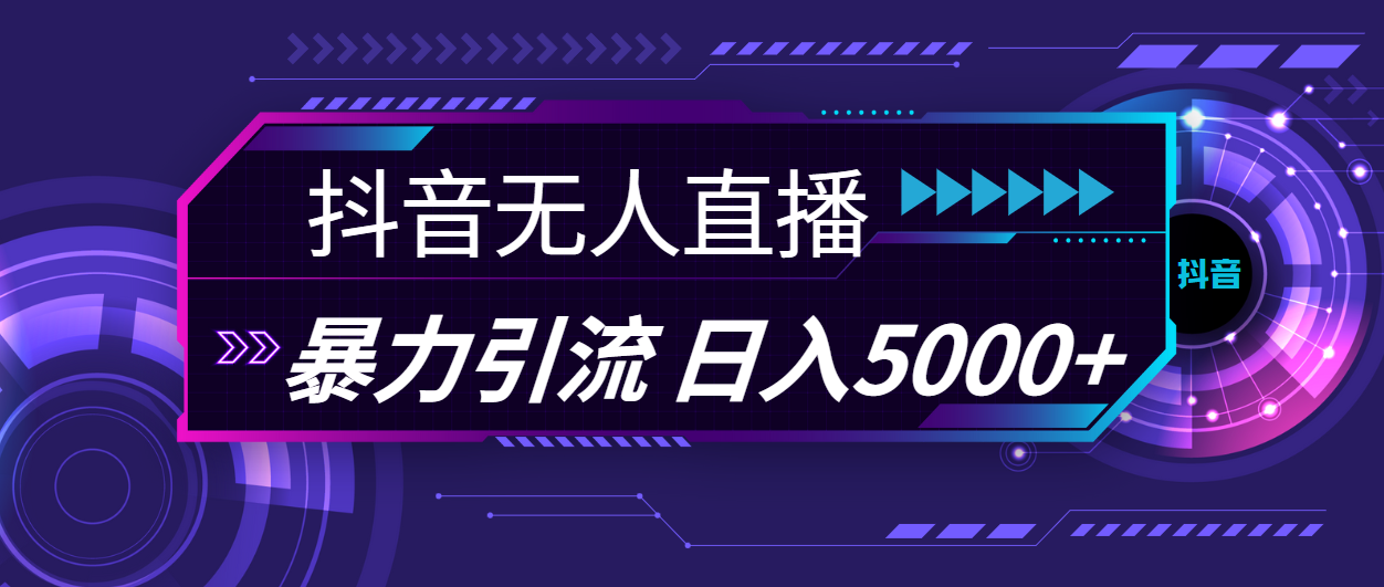 （11709期）抖音无人直播，暴利引流，日入5000+-同心网创