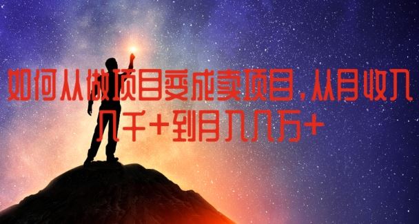 如何从做项目变成卖项目，从月收入几千到月入几万【揭秘】-404网创