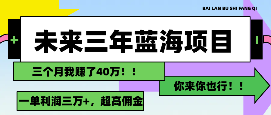 （11716期）未来三年，蓝海赛道，月入3万+-同心网创