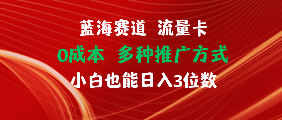 （11768期）蓝海赛道 流量卡 0成本 小白也能日入三位数-404网创