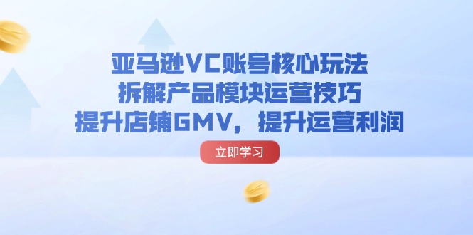 （11848期）亚马逊VC账号核心玩法，拆解产品模块运营技巧，提升店铺GMV，提升运营利润-同心网创